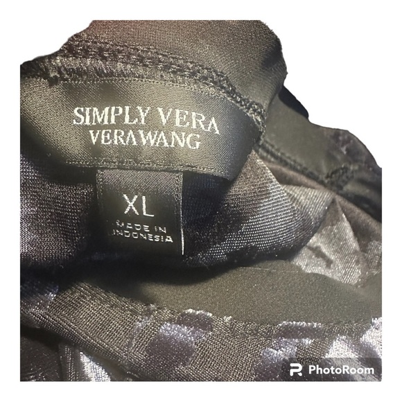 Vera Wang Women’s Black Sheer and Velour Dressy Top See Through XL - Picture 6 of 9